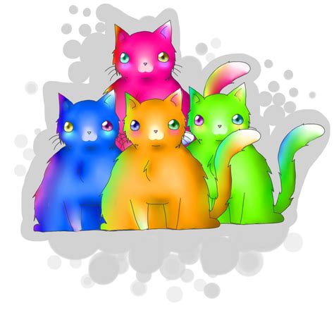 Neon Cats by Telapathic on DeviantArt