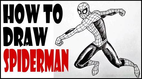 How To Draw Superheroes - How to draw Spiderman (Fighting Pose, Step by step) - YouTube