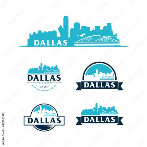 DALLAS LOGO skyline and landmarks silhouette vector Stock Vector | Adobe Stock