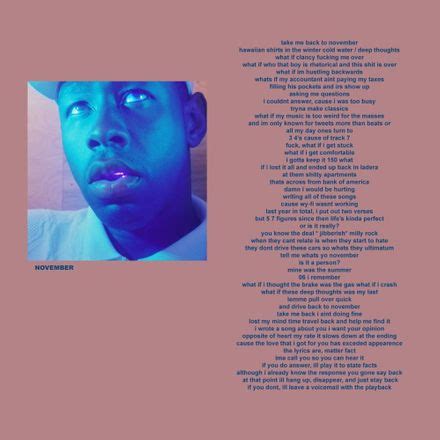 Tyler, The Creator – November Lyrics | Genius Lyrics