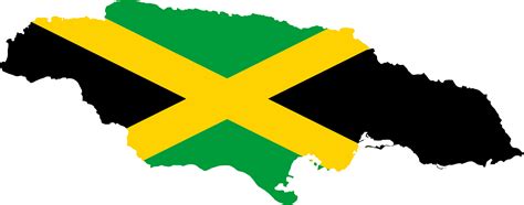 Clipart - Jamaica Map Flag