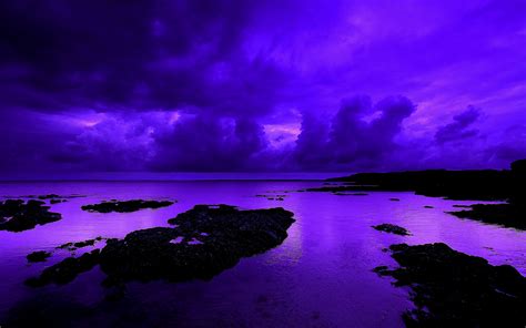 Download Purple Cloud Ocean Beach Nature Sunset HD Wallpaper