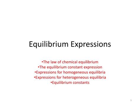 PPT - Equilibrium Expressions PowerPoint Presentation, free download - ID:1471984