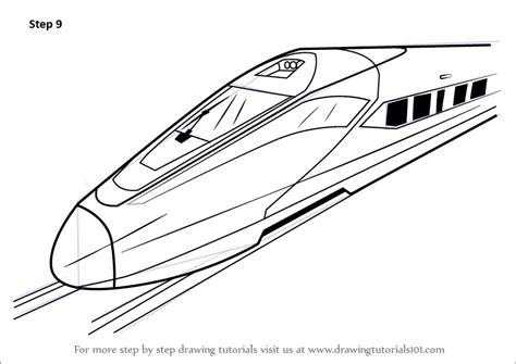 Step by Step How to Draw a High Speed Electric Train ...