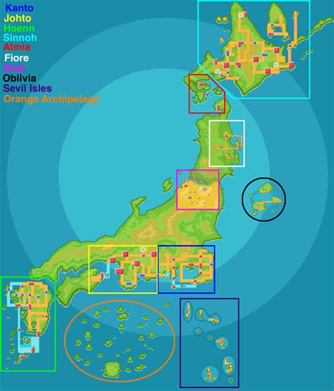 Official Pokemon All Regions Map