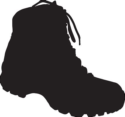 Hiking Boot Silhouette Stock Illustration - Download Image Now - iStock