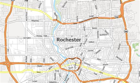 Map of Rochester, New York - GIS Geography