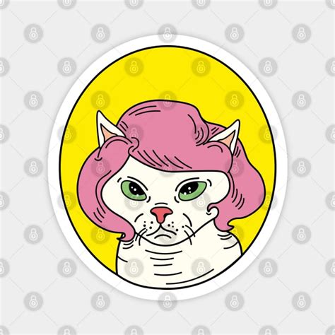 Cat with wig, hairless cat with wig - Cat With Wig - Magnet | TeePublic