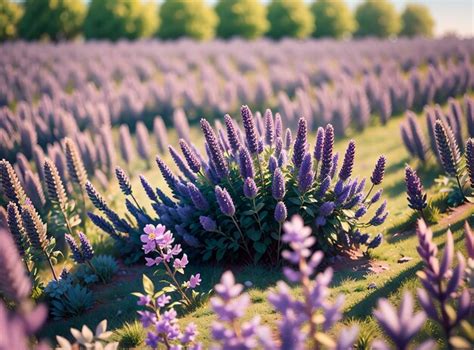 Premium AI Image | flower field lavender field lavender flower