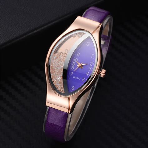 Oval Dial Lady Wristwatch Analog Display Bangle Watch Unique Design Women Watches for Ladies ...