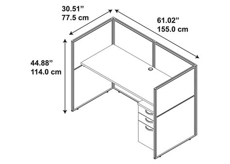 EZ Work Cubicle for 1 - Office Workstation Furniture with Storage 24x60