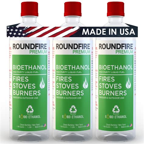 Buy Roundfire Premium Ethanol Fireplace Fuel - 3 x 1 Liter - Fuel for ...