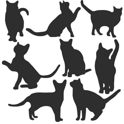 Cat Silhouette Set SVG scrapbook title cat svg cut files kitten svg cut ...