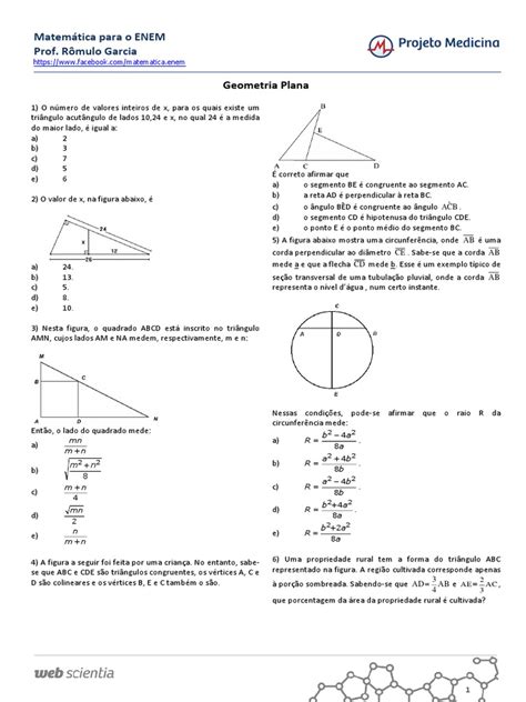 Matematica Geometria Plana Exercicios Romulo Garcia | Triangle | Euclidean Geometry