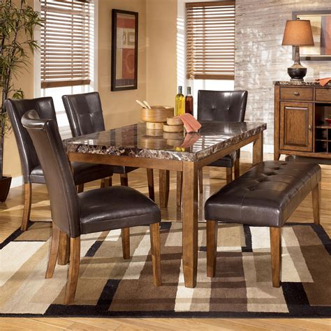 Signature Design by Ashley Lacey 6-Piece Dining Table with Side Chairs & Bench Set | Del Sol ...