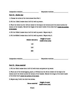 Adhesion, Cohesion lab by MJ | Teachers Pay Teachers