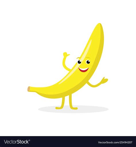 Banana cartoon character isolated on white Vector Image