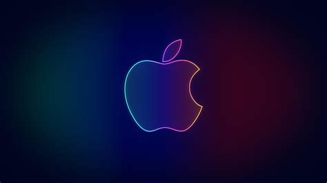 Neon Apple logo [3840x2160]