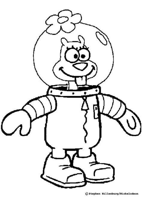 Sandy cheeks the squirrel from texas coloring pages - Hellokids.com