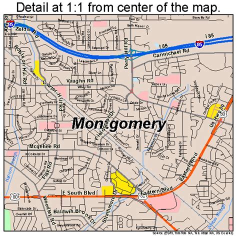 Montgomery Alabama Street Map 0151000