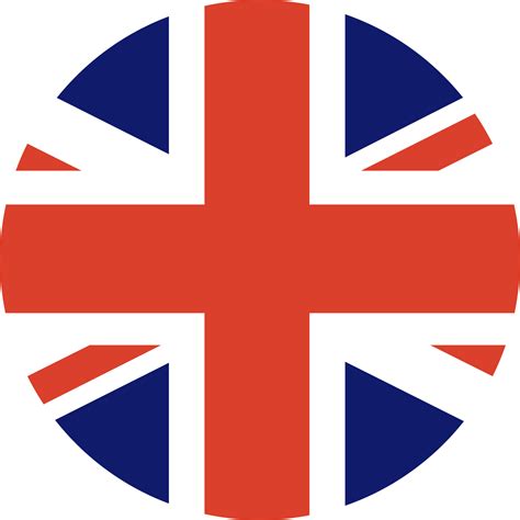 United Kingdom flag round icon. UK flag symbol. Official color scheme. British flag in circle ...