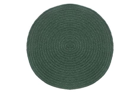 Solid Dark Green - 3' Round Braided Rug