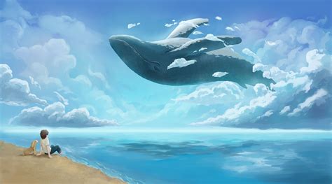 Whale In The Cloud | Whale art, Beautiful dark art, Cloud illustration