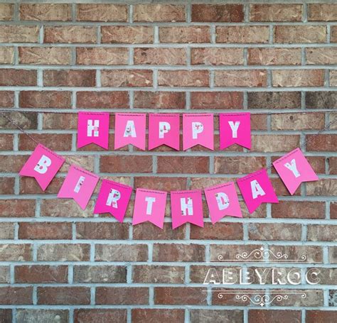 Pink Birthday Banner Pink Happy Birthday Banner for girl | Etsy | Pink happy birthday, Pink ...