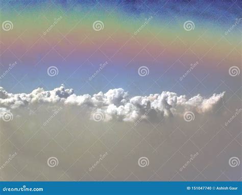 Rainbow Above the Clouds stock photo. Image of sand - 151047740