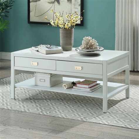 Linon Peggy Coffee Table, Two Drawers, One Shelf, Multiple Colors - Walmart.com