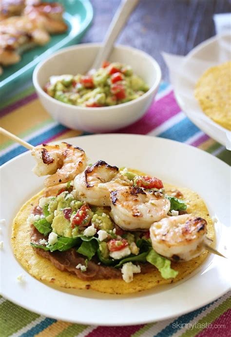 Mexican Grilled Shrimp Tostadas - Skinnytaste