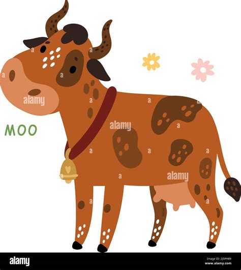 Cow talking with moo sound. Cute animal speak Stock Vector Image & Art ...