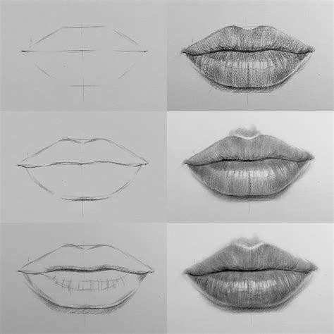 realistic lips drawing step by step - Hiroko Cabral