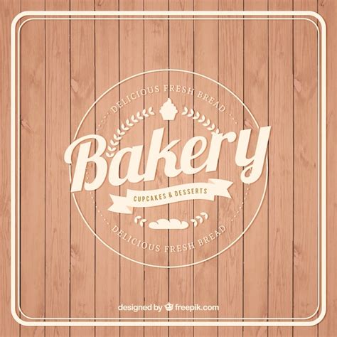 Wooden vintage bakery background Vector | Free Download