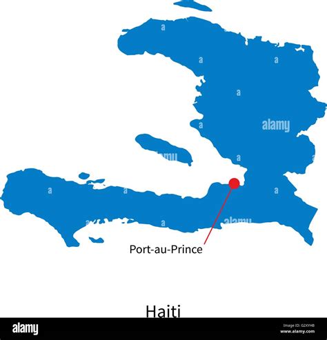 Vector map of Haiti and capital city Port-au-Prince Stock Vector Image ...