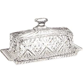 Amazon.com: Handcut Crystal Rectangular Butter Dish - 6.5 inches ...: Kitchen & Dining