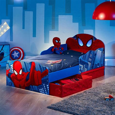 SPIDERMAN TODDLER BED & STORAGE + MATTRESS OPTIONS - BOYS BEDROOM MARVEL | eBay