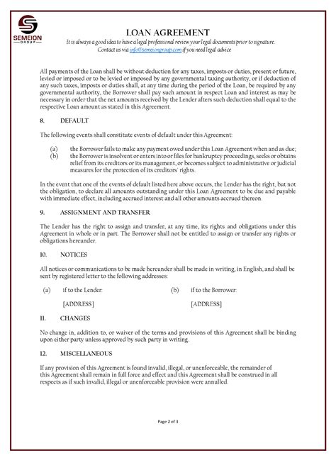 Legal Contract Template For Borrowing Money - Sfiveband.com