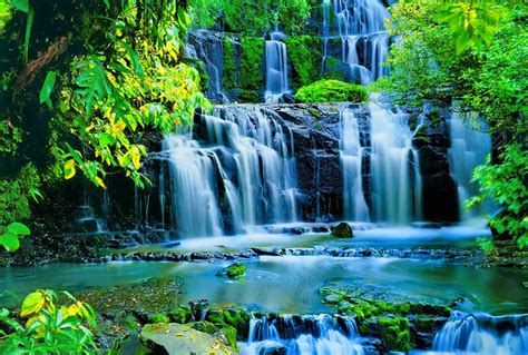 Image - Waterfalls-leaves-forest-creek-fall-calm-lovely-falling ...