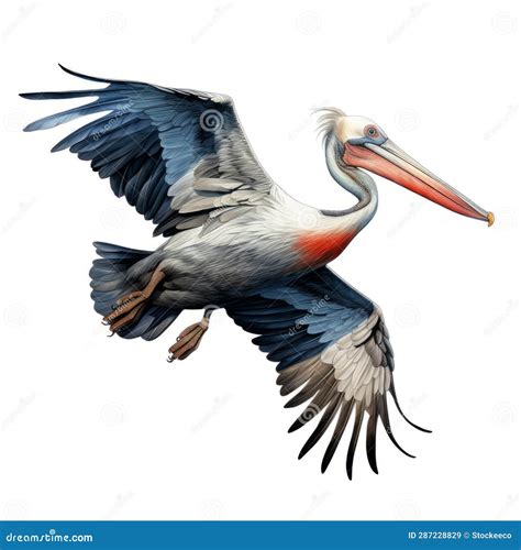 Colorful Pelican Flying: Digital Illustration Art of Nature Stock ...