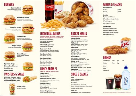 KFC NZ Menu Prices