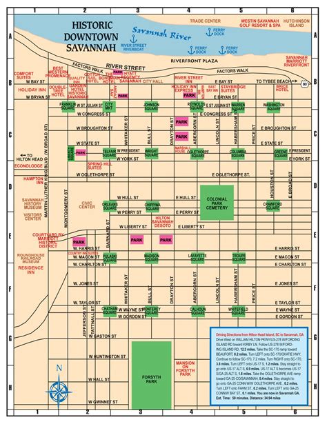 Savannah Historic District Map | 101 Things to Do Hilton Head