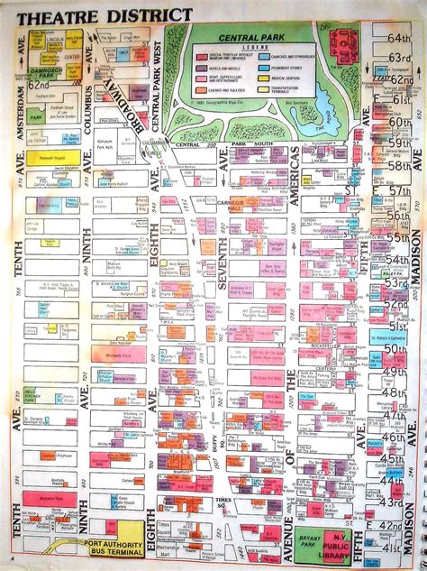 Detailed theatre district map of Manhattan | New York | New York state | USA | Maps of the USA ...