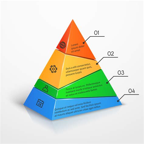 Layers hierarchy pyramid chart vector presentation infographic templat By Microvector ...