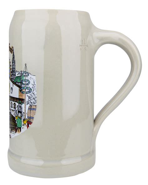 Oktoberfest Stoneware Beer Mug 1 Liter - GermanSteins.com