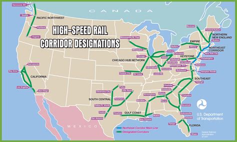 USA high speed rail map - Ontheworldmap.com