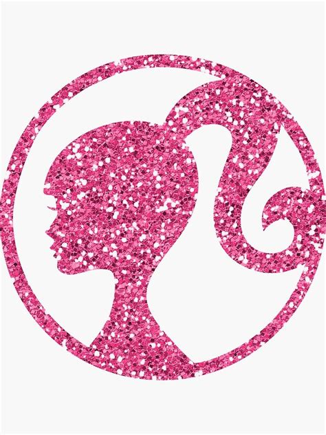 Barbie glitter pink head Sticker by TheFamousShop | Barbie theme, Barbie birthday, Barbie logo