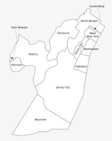 Hudson County, Nj Municipalities Labeled - Hudson County City Map, HD Png Download , Transparent ...