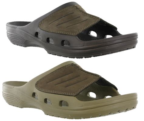 Mens Crocs Yukon Mesa Slide Walking Comfort Leather Uppers Sandals Shoes UK 7-12