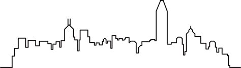 modern cityscape skyline outline drawing. 15099784 PNG